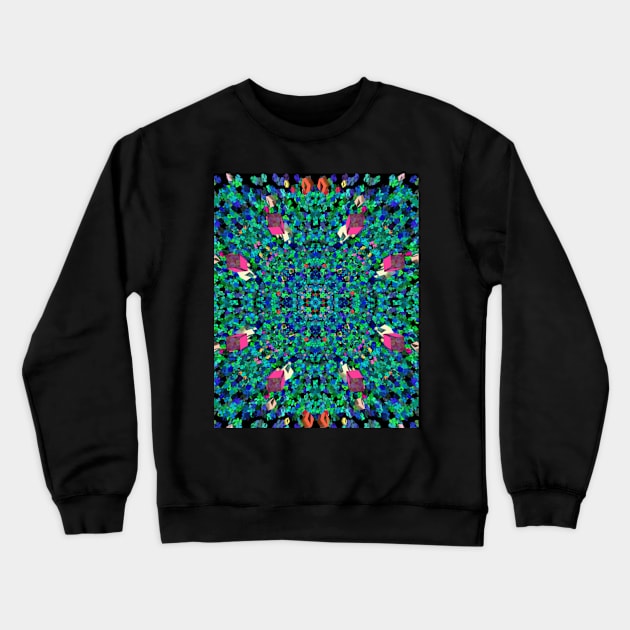 3D Glass Rainbow Mandala no.1 Crewneck Sweatshirt by quasicrystals